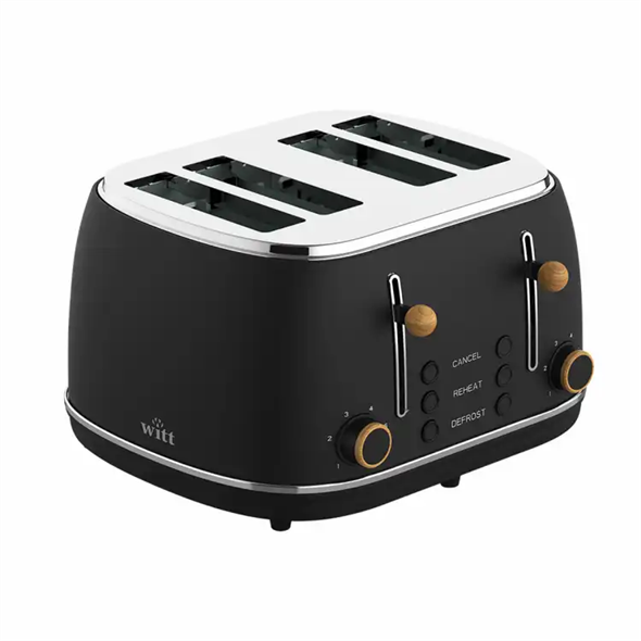 Witt Premium 4-slice Toaster - Wood Black